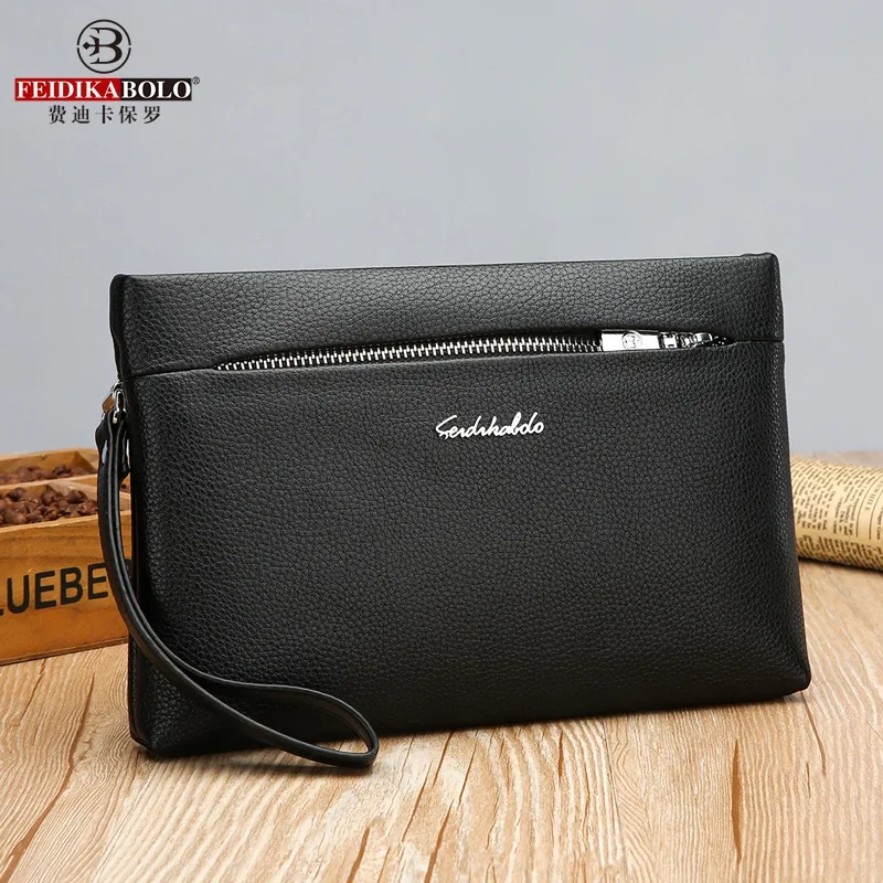 

Men Clutch Bag Faux Leather Large-Volume Business Hand Clutch Handbag
