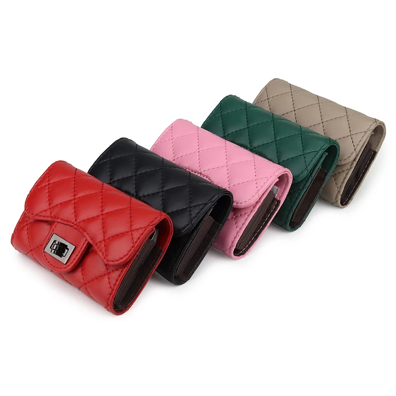 

Small Genuine Leather Lady Card Wallet Sheepskin Soft Female Wallet For Card Holder Ladies Purse Short Lock Fashion Card Purse