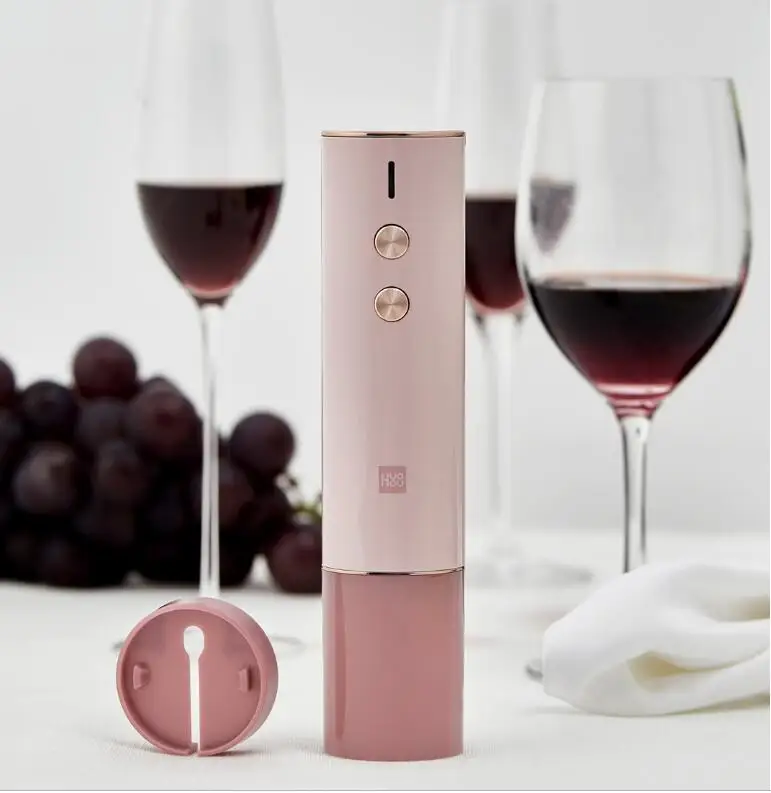 2020 Original Huohou Automatic Colorful Red Wine Bottle Opener Electric Corkscrew Foil Cutter Cork Out Tool 6S Open 500MAh Batte (12)