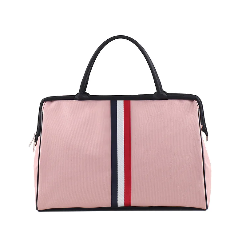 WOBAG модная полосатая Женская дорожная сумка выходные спортивные фитнес-сумки мужские женские сумки через плечо унисекс портативные сумки через плечо - Цвет: Pink2