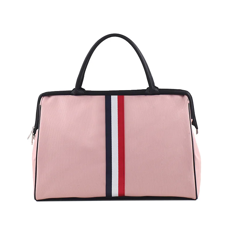 Pink2 WOBAG модная полосатая Женская дорожная сумка выходные спортивные фитнес-сумки мужские женские сумки через плечо унисекс портативные сумки через плечо - Цвет: Pink2