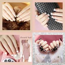 Стиль 24 шт Мягкий материал квадратная голова экологически чистые наклейки из желе Цветочная одежда ногтей для маникюра кончиков ногтей патч