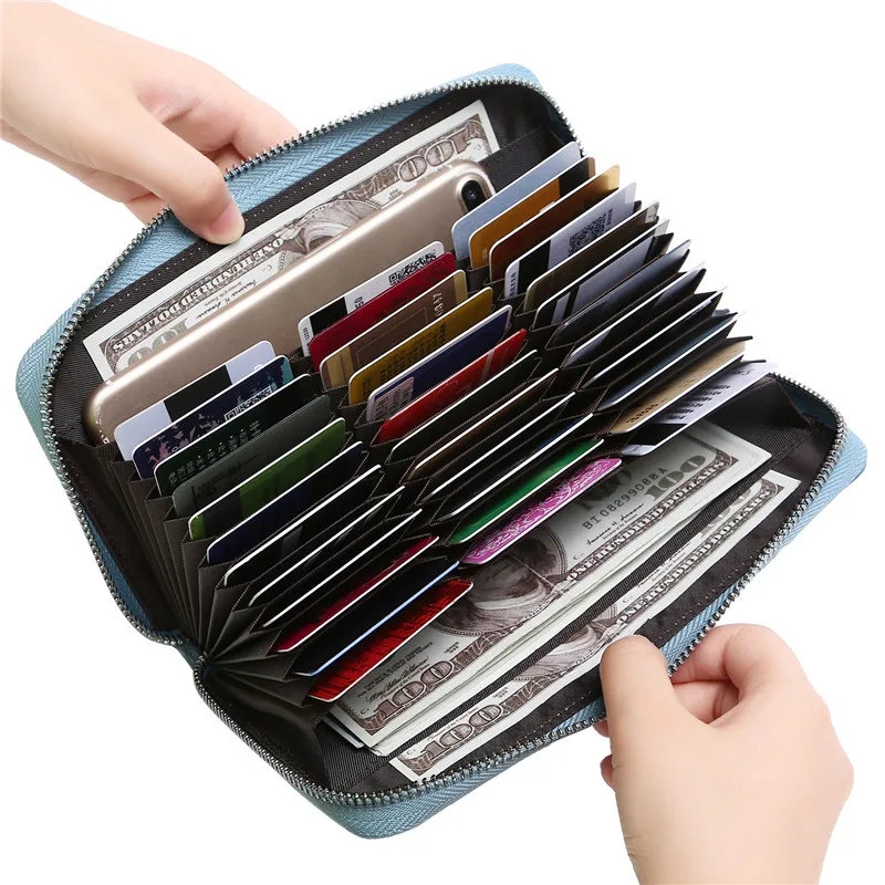 Женский RFID Блокировка 36 держатель кредитной карты кожаные кошельки для женщин большой емкости молния вокруг Клатч женский удлиненный кошелек