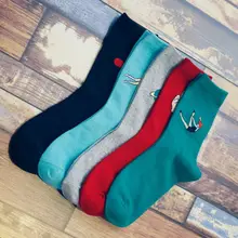 5 пар, женские носки хлопковые с забавным рисунком голых мужчин, яркие цвета, чулочно-носочные изделия