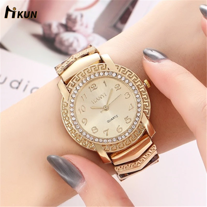 

2019 Luxury Brand Neutral Quartz Watches Men & Women Diamond Gold Watch Stainless Steel Analog Fashion Watch For Gift Clock NEW