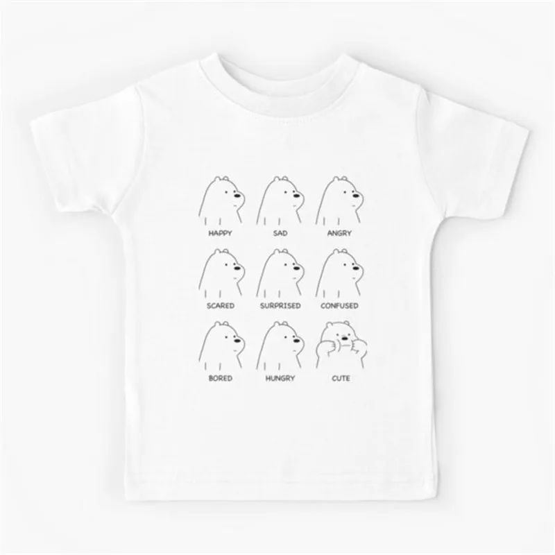 

Funny Bear Print Children's T-shirt New Summer Short Sleeve Kids Tshirt Cartoon Harajuku Tshirt Girl Boy Cute T Shirt Tops Tees