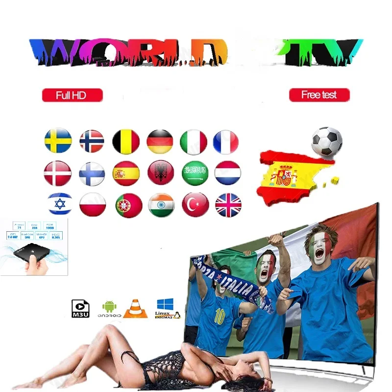 Best Europe Arabic UK Dutch Spain HD M3U android box Sweden Smart TV for tv only no channels included | Электроника