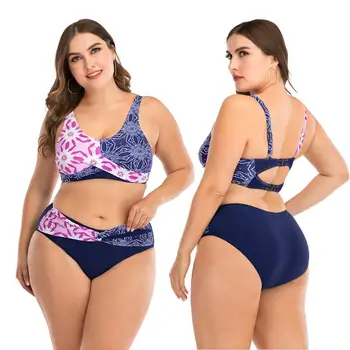 

plus size Swimwear Women Bikini 2020 Mujer High Waist 2pcs Swimsuits Bikinis beach Swimming Suit Tankinis Biquini Bathing Suits