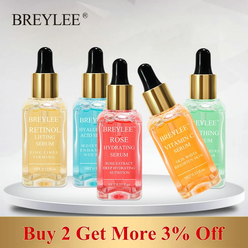 €6.52 |Serie de suero BREYLEE ácido hialurónico vitamina C blanqueamiento facial cuidado de la piel Rose nutre 24k oro firme calmante Esencia de reparación 1 Uds-in Suero from Belleza y salud on AliExpress 