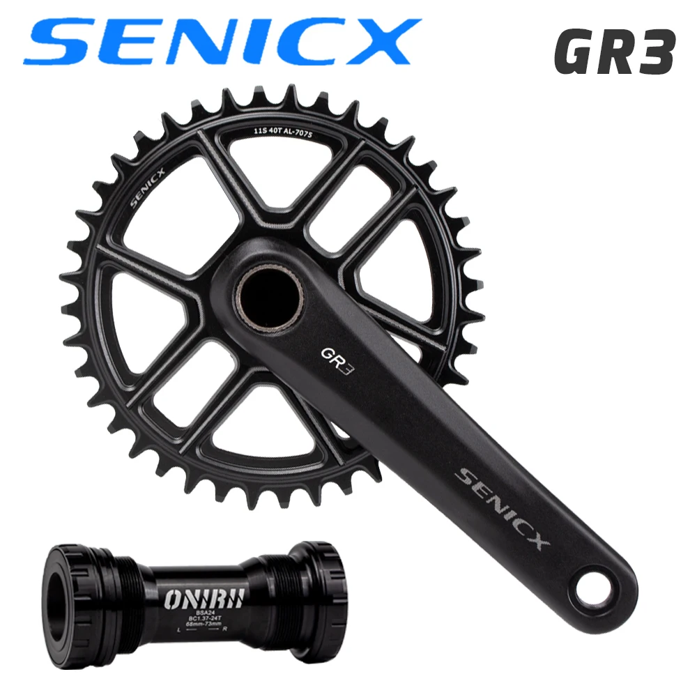 SENICX ONIRII GR3 1 x 10 /11/12 Speed Gravel Road Chainset Chain Wheel Crank Protector 40 / 42T 165mm 170mm Cranksets NEW | Спорт и