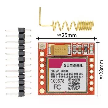 

Smallest SIM800L GPRS GSM Module MicroSIM Card Core BOard Quad-band TTL Serial Port with the antenna