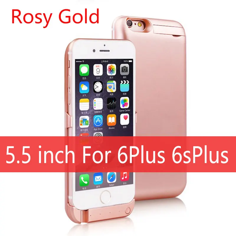 ROSY GOLD i6P 6SPLUS 10000 аккумулятор для телефона, мАч Зарядное устройство чехол для iPhone 6 6s внешняя батарея для телефона обложка чехол для iPhone 6 Plus/6s плюс Зарядное устройство Чехол - Цвет: ROSY GOLD i6P 6SPLUS