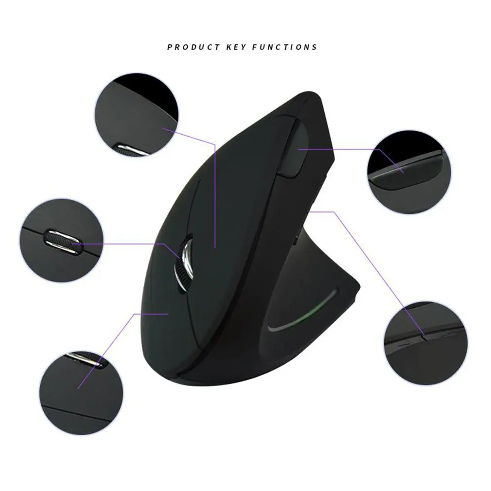 Беспроводная игровая мышь 800/1200/1600 dpi эргономичная Вертикальная мышь компьютерная 3D оптическая мышь Mause с ковриком для Мыши для ПК ноутбука