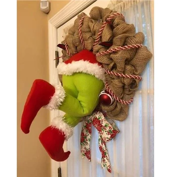 

2021 Christmas Burlap Wreath Christmas Decorations Super For Party Halloween Supplies Party Xmas Gifts Christmas Puppet