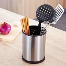 Нержавеющая сталь круглая форма вращающийся держатель посуды с тремя отделениями вращающийся Органайзер контейнер для кухонных инструментов
