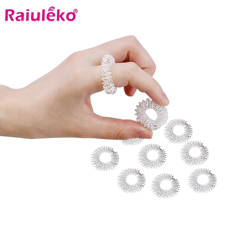 10/20pcs/Set Stainless Steel Finger Massage Ring Acupuncture Ring