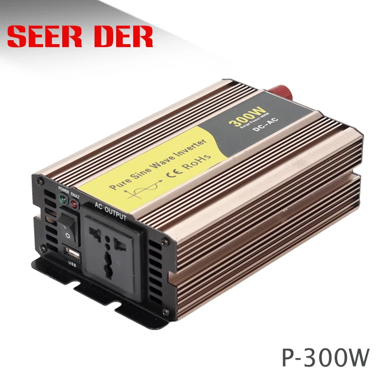 US $52.40 Solar Power 110v220v 300w 12v 24v Pure Sine Wave Inverter