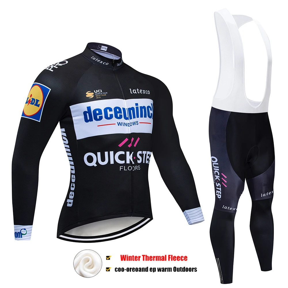 QUICK STEP Pro Team велосипедная Джерси, Зимняя Теплая Флисовая велосипедная одежда, набор велосипедных комбинезонов и штанов, MTB Ropa Ciclismo Maillot одежда - Цвет: Pic Color