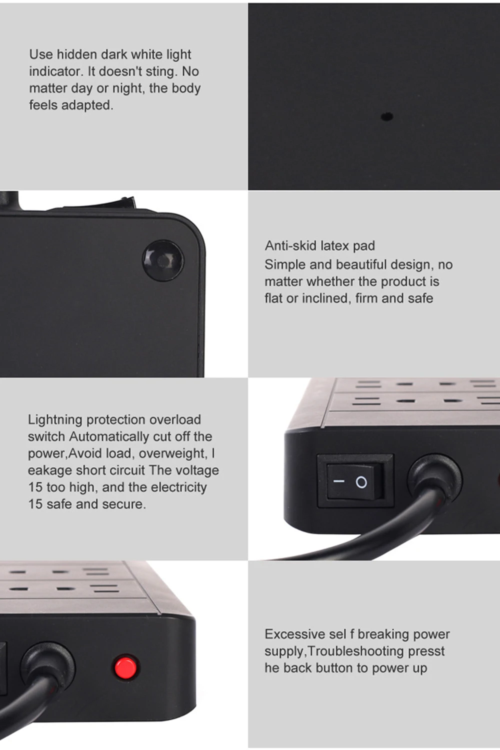 Мульти сетевой фильтр USB розетки США розетка с USB 4 портами QC3.0 Быстрая зарядка станция 6 футов/1,8 м удлинитель