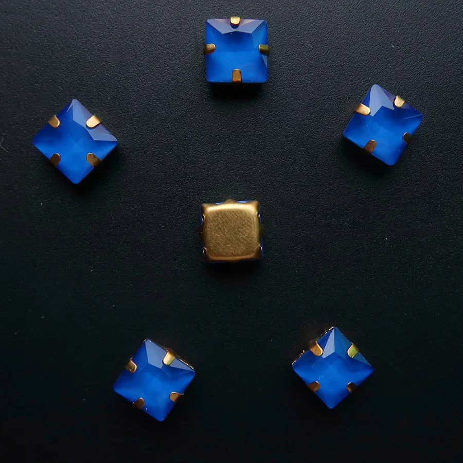 Золотой Коготь 50 шт/уп желе конфеты и AB цвета стекло кристалл 8 мм квадратной формы пришить стразы бисер одежда diy отделка