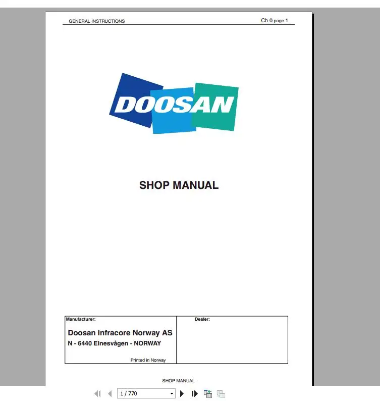 Doosan строительство и вилочный погрузчик все модели полный сервис руководство DVD