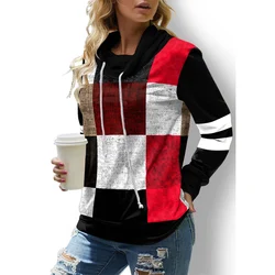 Outono inverno feminino casual moletom hoodie estilo rua solta desenhar corda oversized moletom com capuz básico impressão pullovers comutar topos