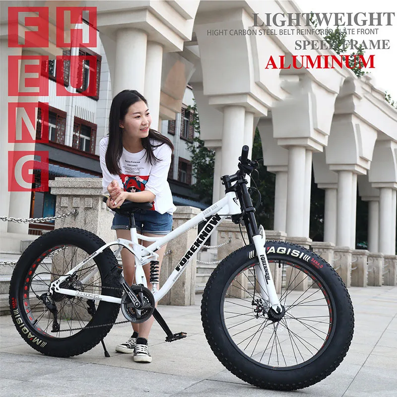 Multi-speed 24inch Beach Snow Bike Adult Extra wide 4.0 Large Tire Mountain Bike Male Female Cycling Students Bicycle