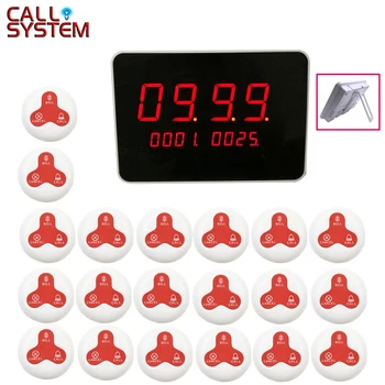 

Restaurant Waiter Calling System Wireless Table Bell Pagers 1 host receiver 20 Call Transmitters with Voice Broadcast
