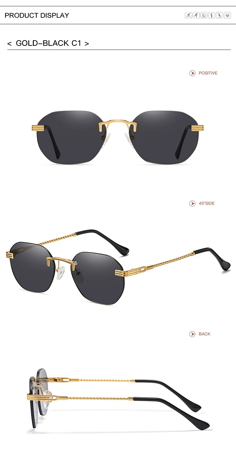 sunglasses for women HBK Fashion Blue Rimless Rectangular Sunglasses For Women Men Metal Square Luxury Frameless Sun Glasses Unisex 2021 UV400 white sunglasses women