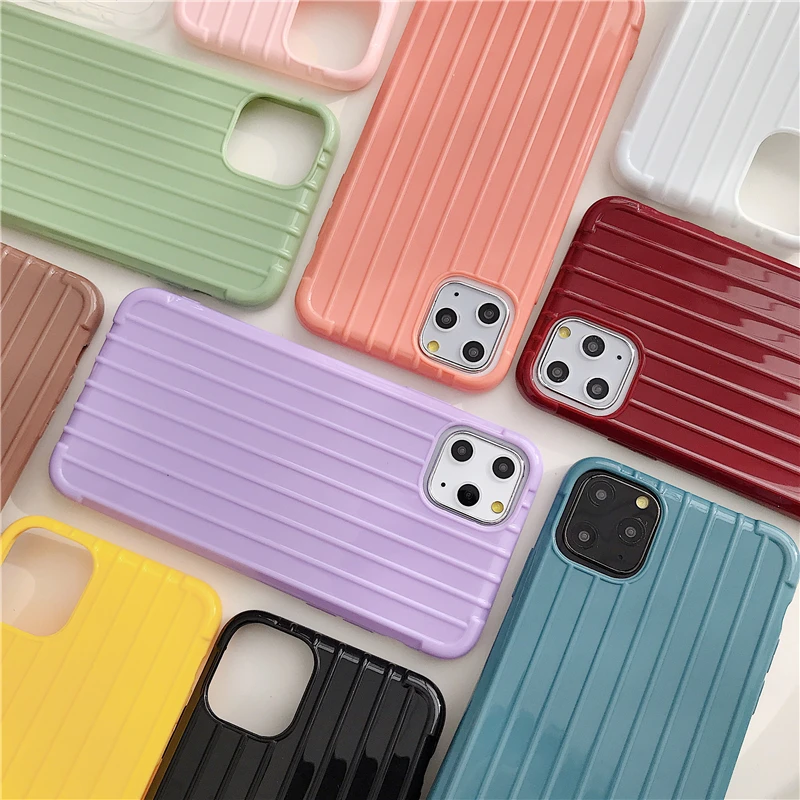 Simple and stylish candy color suitcase holder mobile phone case for iPhone 11 Pro Max XR 5