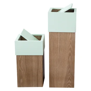 

ins Nordic style home decor wooden trash bin living room bedroom hotel office kitchen garbage bin