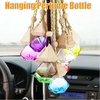 

10pcs Car Air Freshener Hanging Perfume Pendant Fragrance Diffuser Empty Glass Bottles Wooden Stopper Automobiles Ornaments