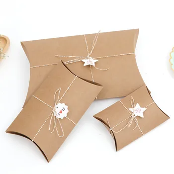 

Paper Pillow Boxes Blank Gift Box Kraft Stroage Box Paper Packing boxes For Jewelry/crafts/handmade soap