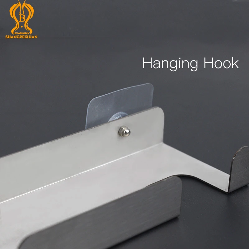 SHANGPEIXUAN Pizza Peel Wall Rack Brushed Stainless Steel Pizza Peel Wall Mounted Hanger Heavy Duty Shovel Holder Rack