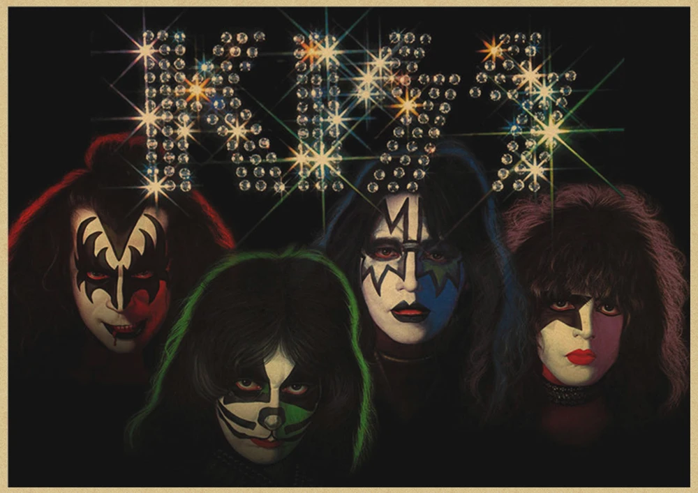 ВИНТАЖНЫЙ ПЛАКАТ Kiss band Kraft в стиле ретро Европейская и американская музыкальная