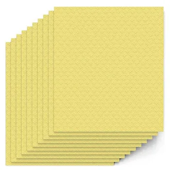 

Natural Environmentally Friendly Cellulose Absorbent Kitchen Dishwashing Clean Sponge Wood Pulp Cotton Rag 10 Pieces