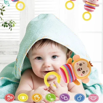 

Baby Rattles Learning Educational Toy For Baby Toddlers Baby Plush Animal Bed Rattles Bell Toy Baby Crib Hanging Teethers Toys