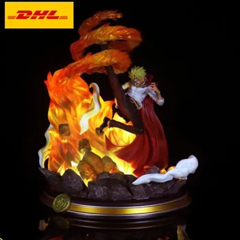 

12" One Piece Statue The Straw Hat Pirates Bust Demon Wind Feet Sanji Full-Length Portrait LED GK Action Figure Toy 30CM V424