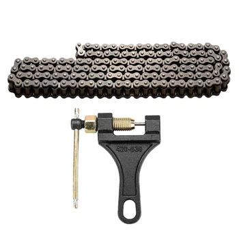 

Super sell-420 Motorcycle Chain - 420 Standard Roller Chain 132 Link + Chain Breaker for 110Cc 125Cc Dirt Pit Bike Atv Quad Go K