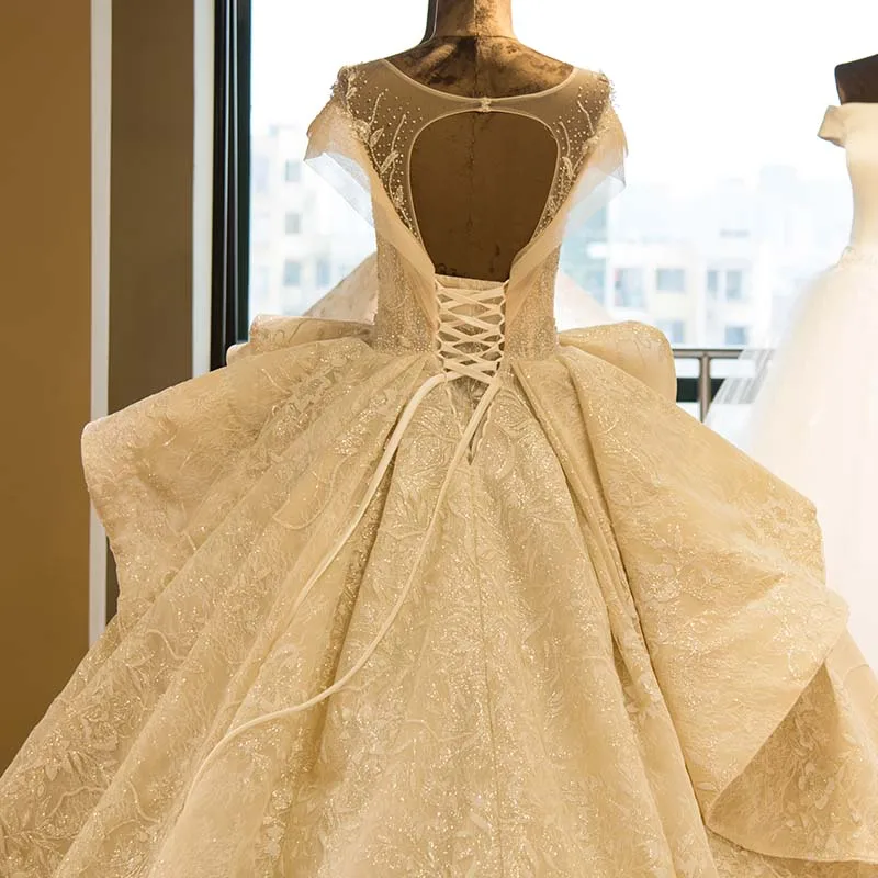 Vestido De Noiva потрясающее кружевное шикарное свадебное платье с бусинами платье для невесты реальные фотографии