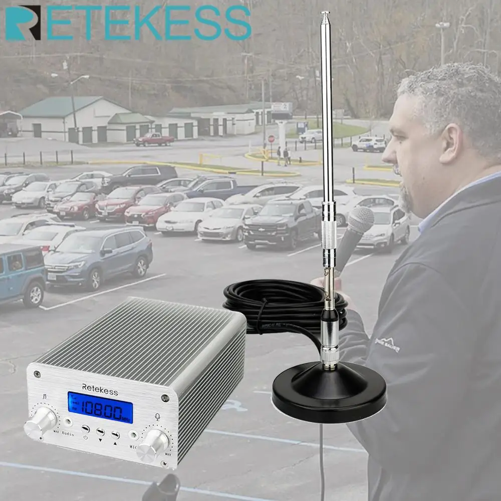 Беспроводной трансмиттер Retekess TR502 fm передатчик 15 Вт для езды на автомобиле|Теле- и