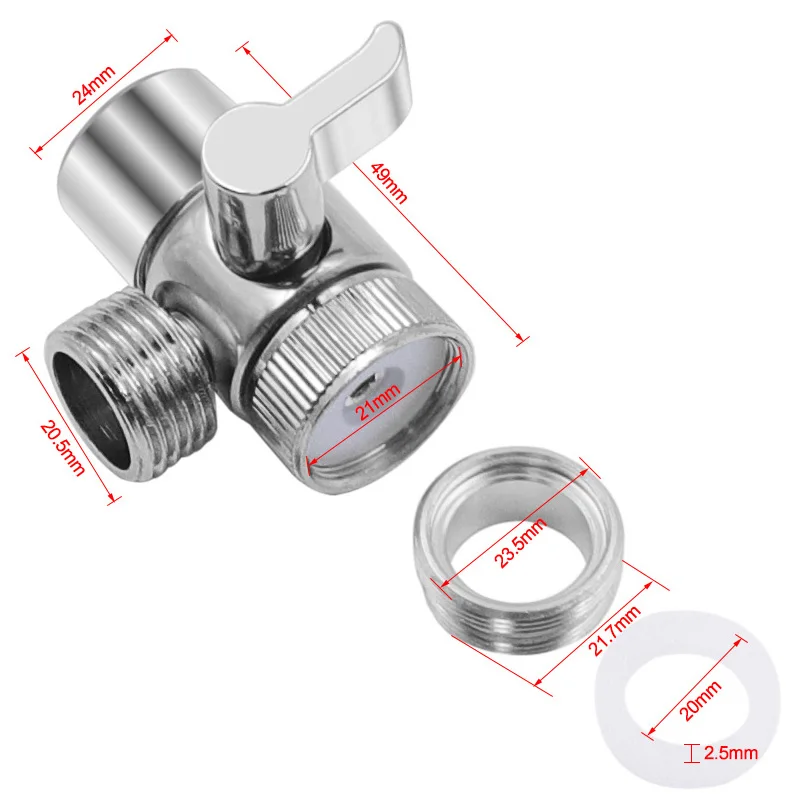 Water Tap Connector Switch Faucet Adapter Kitchen Sink Splitter Diverter Valve For Toilet Shower Bathoom ColdHot Water Separator 2