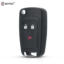 Keyyou carcaça de chave remota para chevrolet cruze spark, substituição de 3 botões e chave remota de flip, com 3 botões