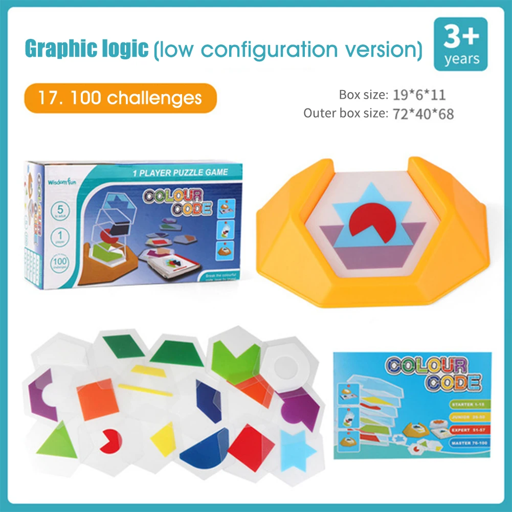 Imagen de Preschool Color Code Games Logic Jigsaws For Kids Figure Cognition Spatial Thinking Educational Toy Safe Learning Skills Game