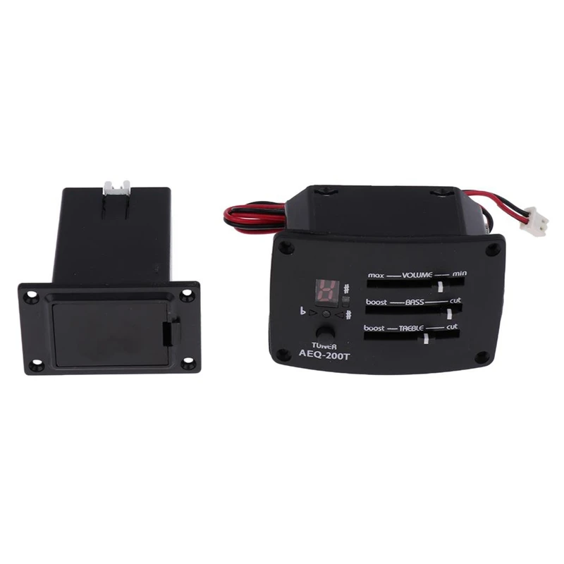 1 комплект 3 полосный эквалайзер Эквалайзер преамп звукосниматель пьезо усилитель Aeq-200t черный для дерева аксессуар для гитары