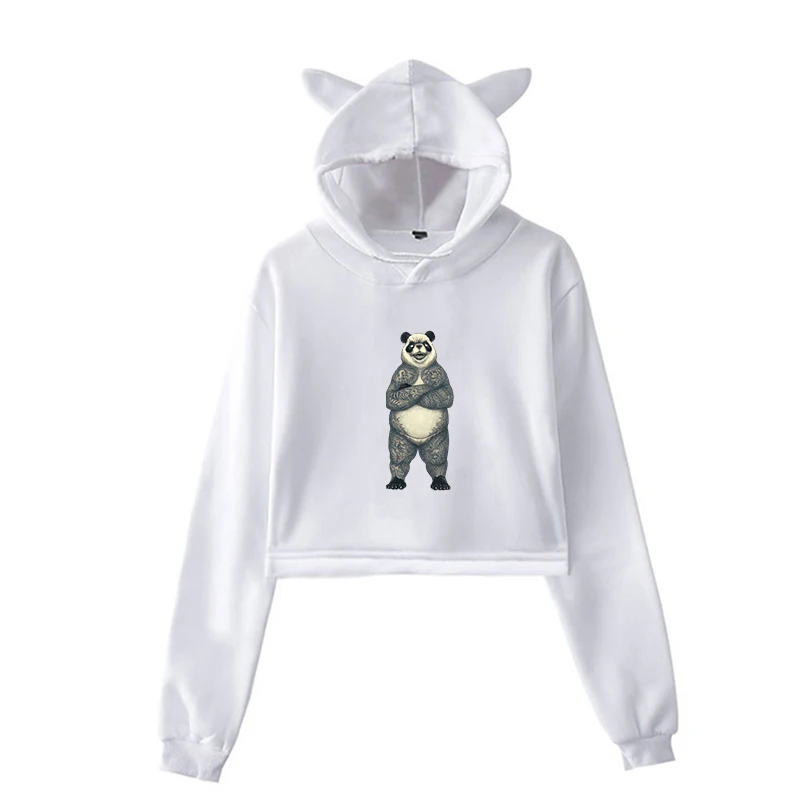 Kawaii Hoodie 2 Рисунком панды трусы толстовка осень-зима модные очаровательные кофты с капюшоном для девочек-подростков толстовки Для женщин Harajuku вязаные пуловеры с капюшоном - Цвет: Kawaii Hoodie 2
