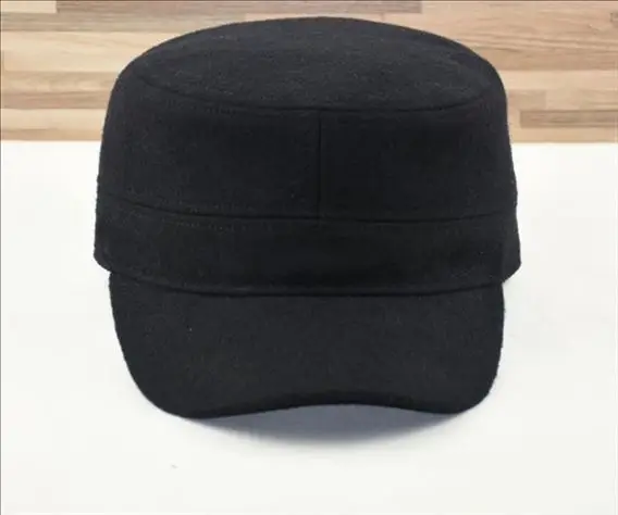 Зимняя мужская кепка большого размера, армейская Кепка для папы, уличная теплая войлочная Военная Кепка для мужчин размера плюс, шерстяные шапки 55-59 см 60-66 см