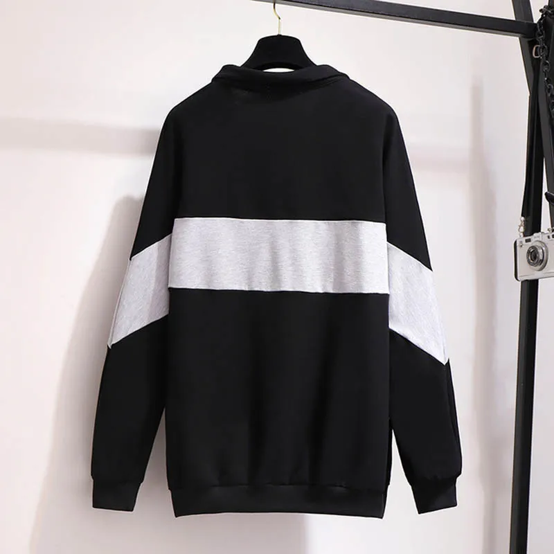 Осенне-зимние свитшоты размера плюс Бюст 150 см 6XL 7XL 8XL 9XL 10XL кофты черного и серого цветов