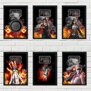 

Cartoon Games PUBG Shooting Games Wall Artists House Decoration Games Room Bar Cafe quality posters canvas painting M613