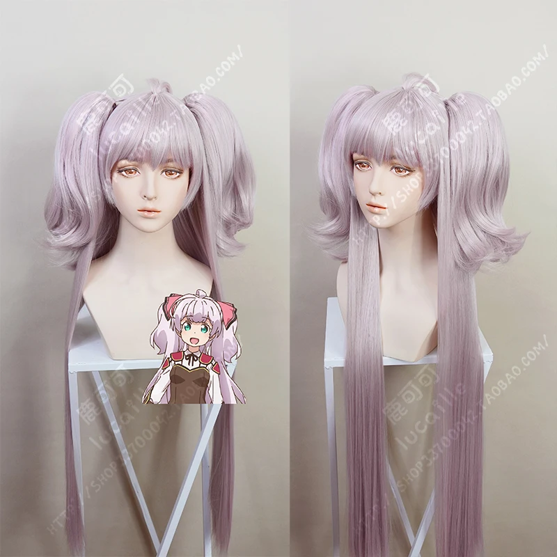 Watashi Noryoku Wa Heikinchi De Tte Itta Yo Ne! Адель Von Ascham длинные фиолетовые розовые волнистые конский хвост косплей синтетические волосы+ парик шапка